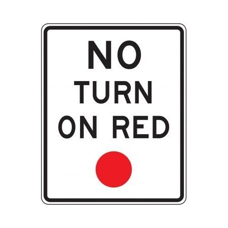 INTERSECTION SIGN NO TURN ON RED 30 In  FRR474HP